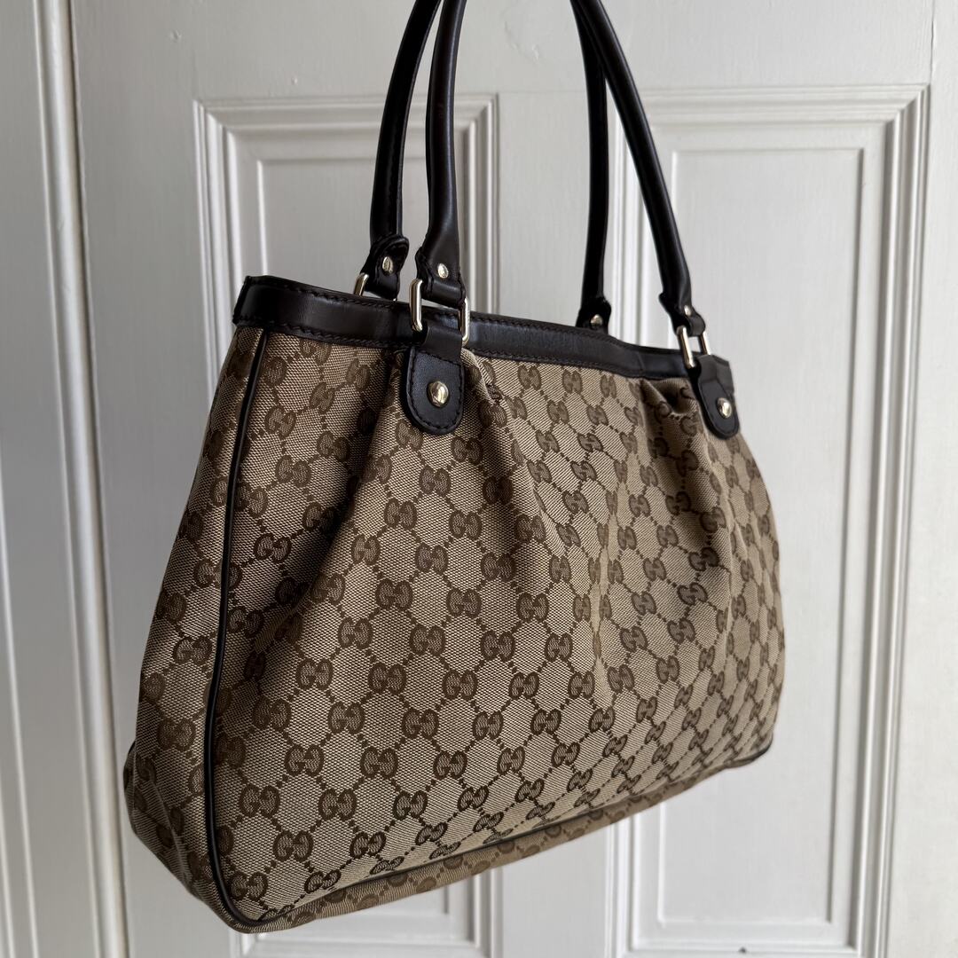 Gucci Monogram Sukey Black Tote Bag