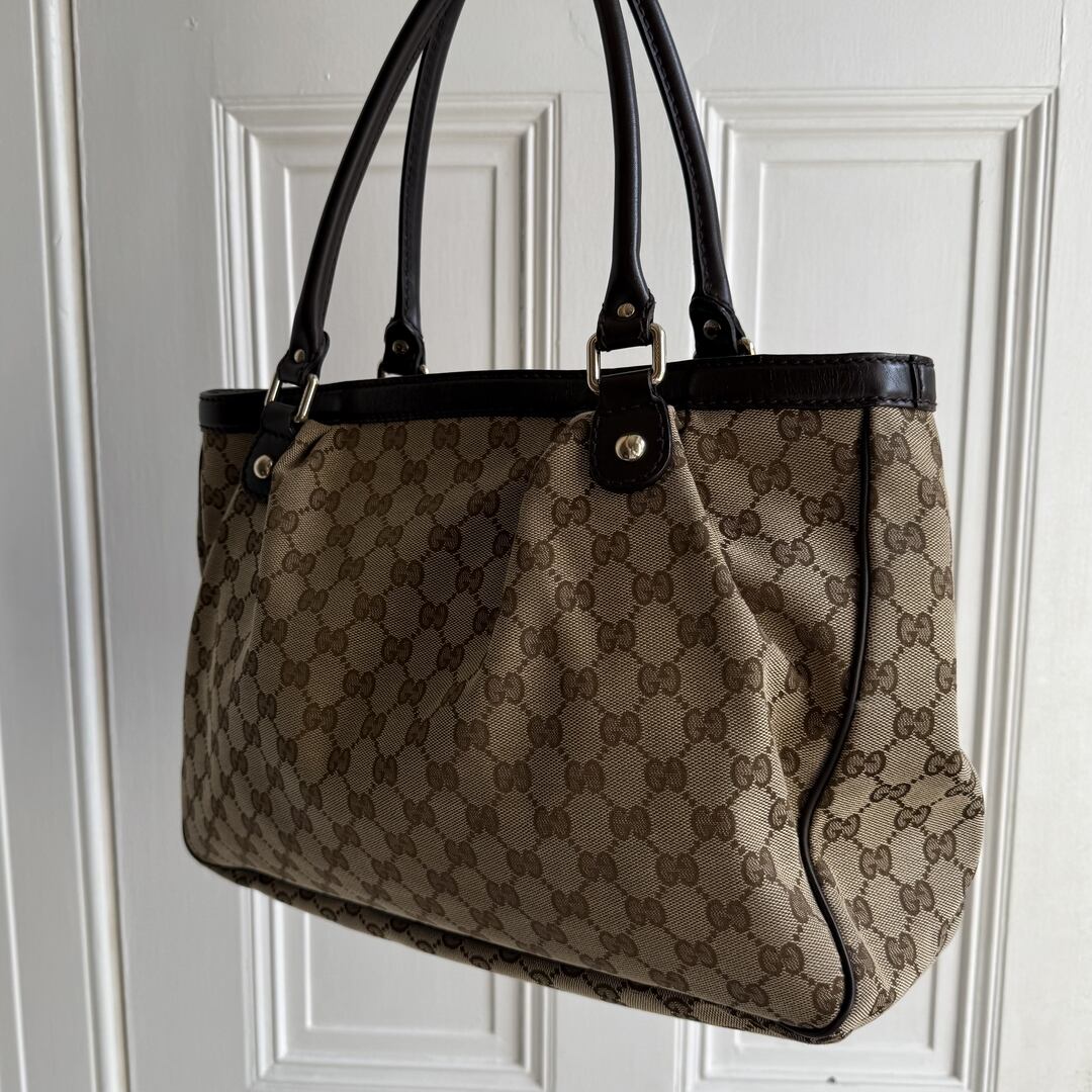 Gucci Monogram Sukey Black Tote Bag