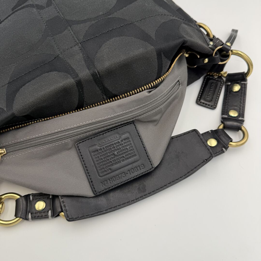 Coach Signature Studded Black Shoulder Bag