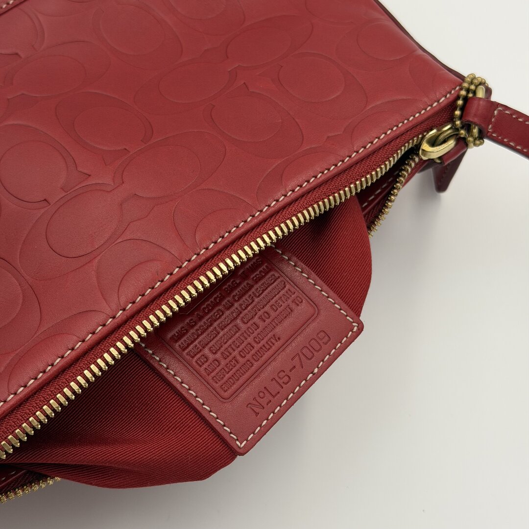 RARE Coach Signature Red Leather Mini Shoulder Bag