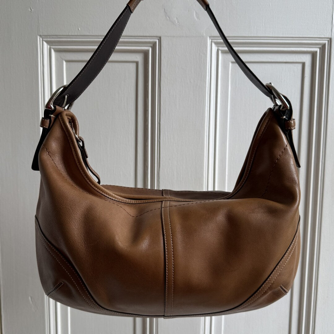 Coach Croissant Leather Brown Shoulder Bag