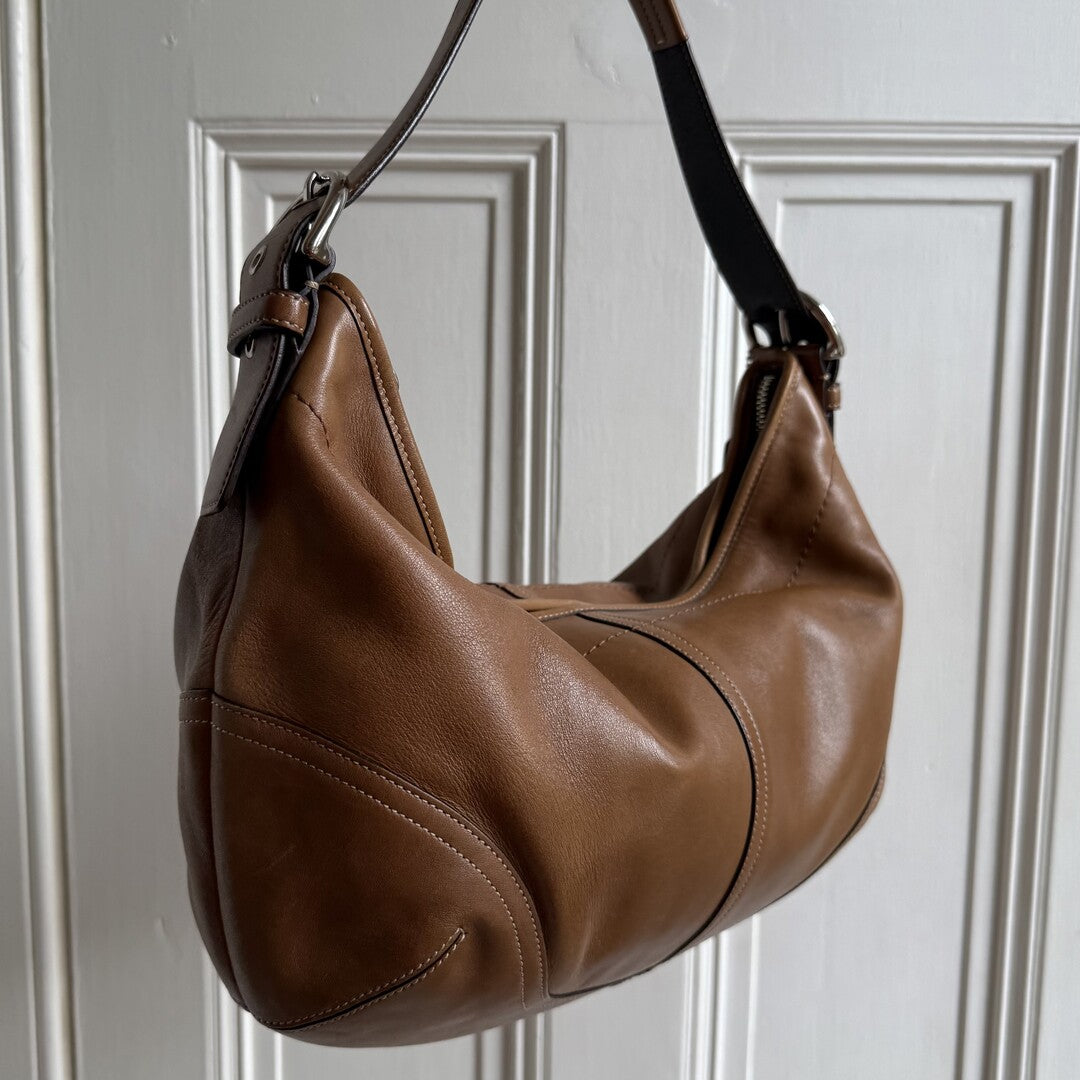 Coach Croissant Leather Brown Shoulder Bag