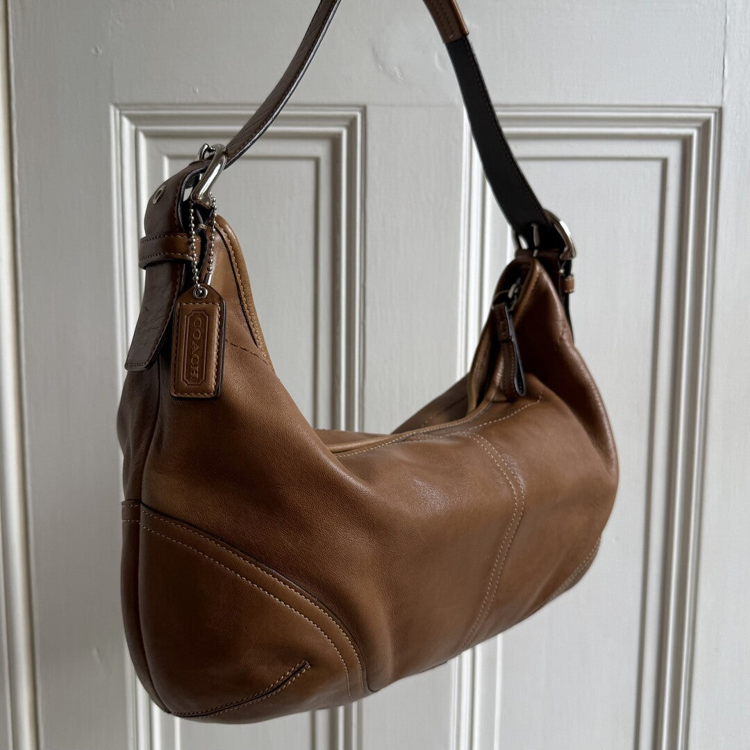 Coach Croissant Leather Brown Shoulder Bag