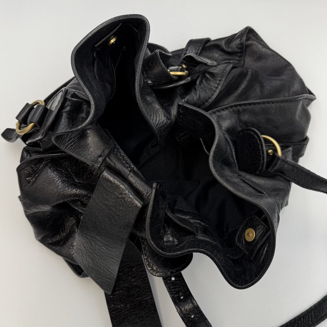 Miu Miu Vitello Leather Black Tote Bag