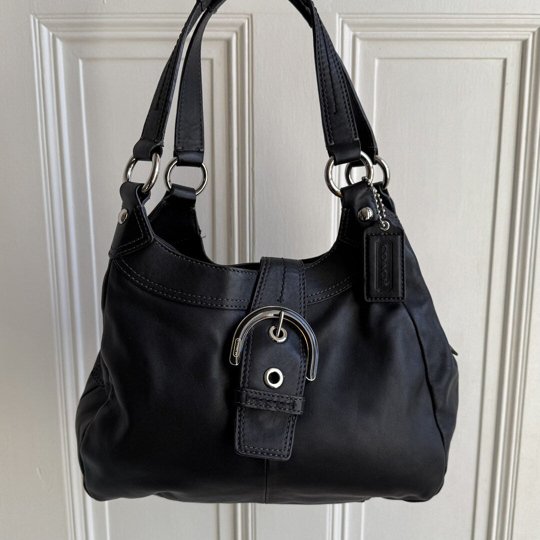 Coach Soho Hobo Leather Black Shoulder Bag