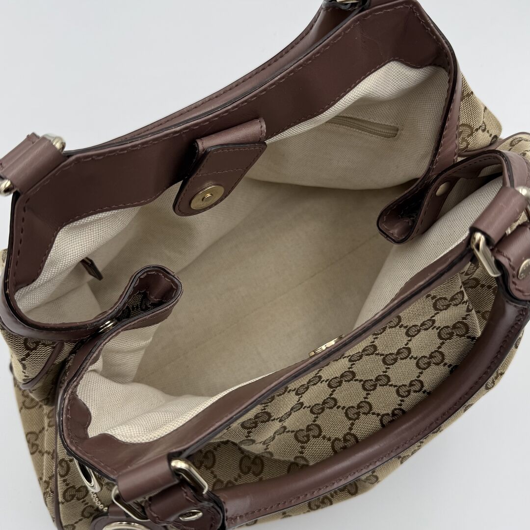 Gucci Monogram Sukey Brown Tote Bag