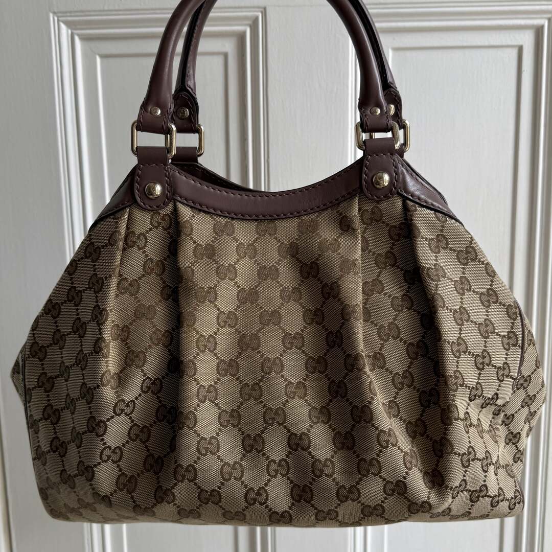 Gucci Monogram Sukey Brown Tote Bag
