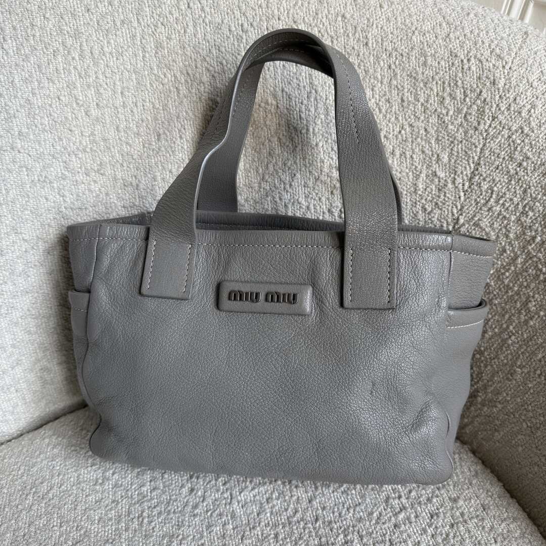 Miu Miu Grey Leather Handbag