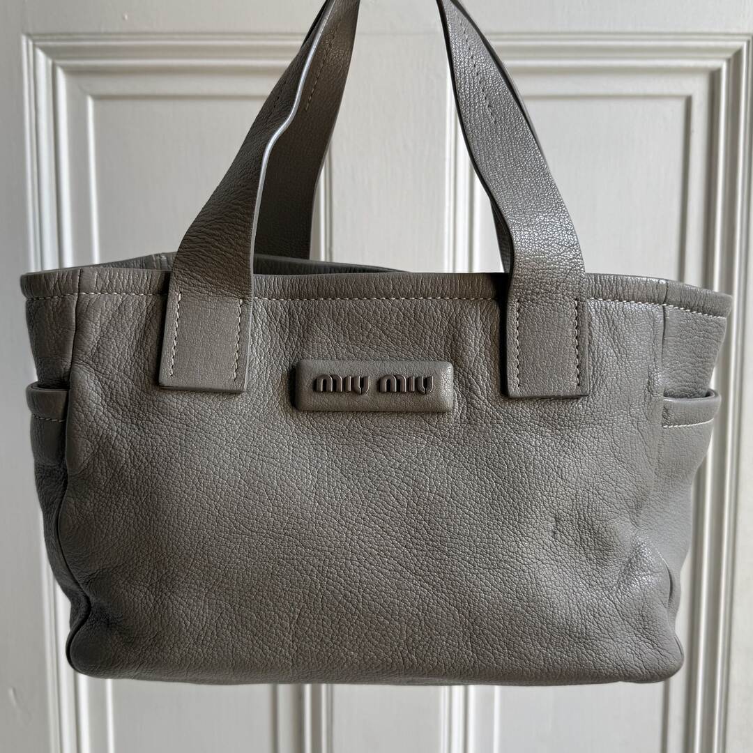 Miu Miu Grey Leather Handbag
