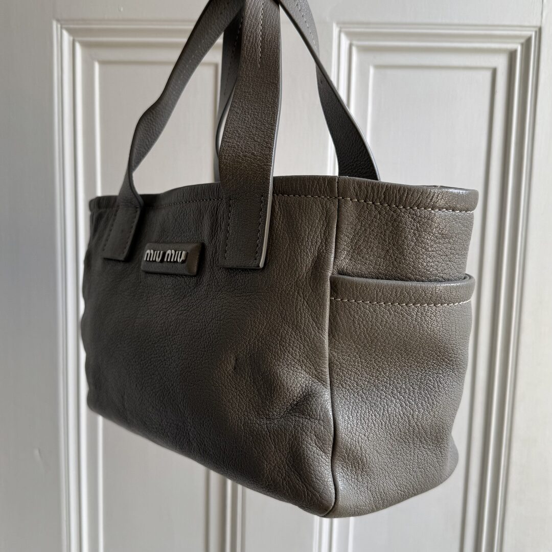 Miu Miu Grey Leather Handbag