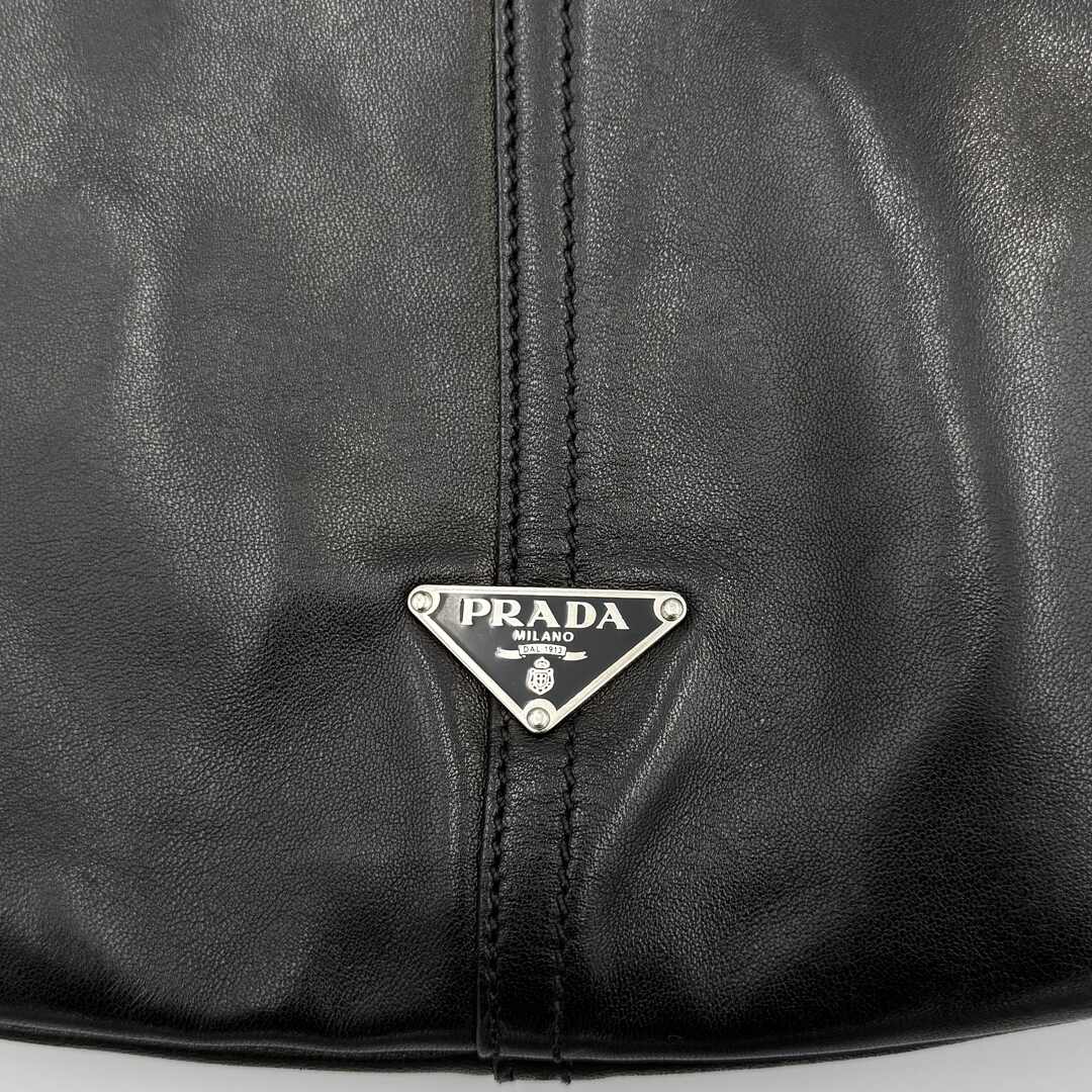 Prada Hobo Black Leather Shoulder Bag