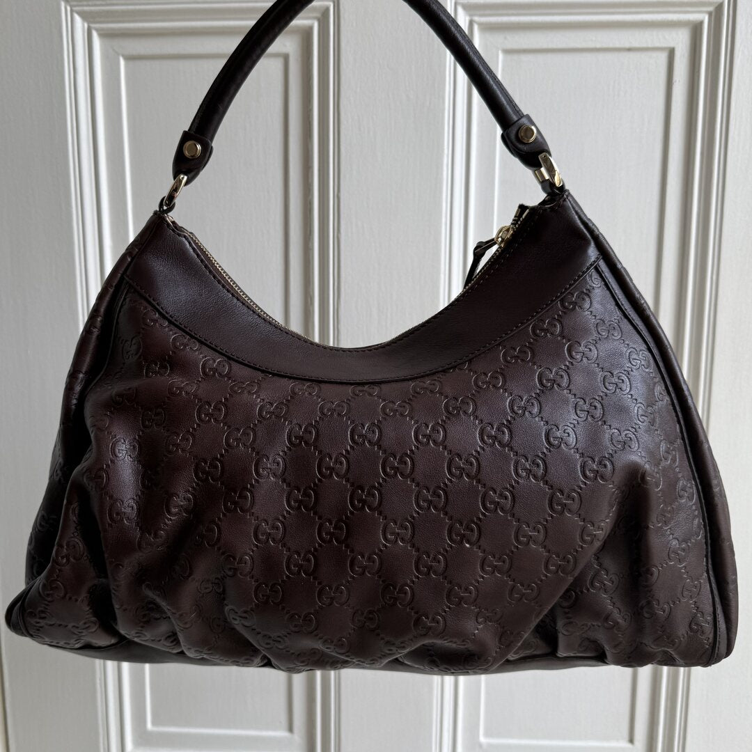 Gucci Guccissima Abbey Brown Shoulder Bag