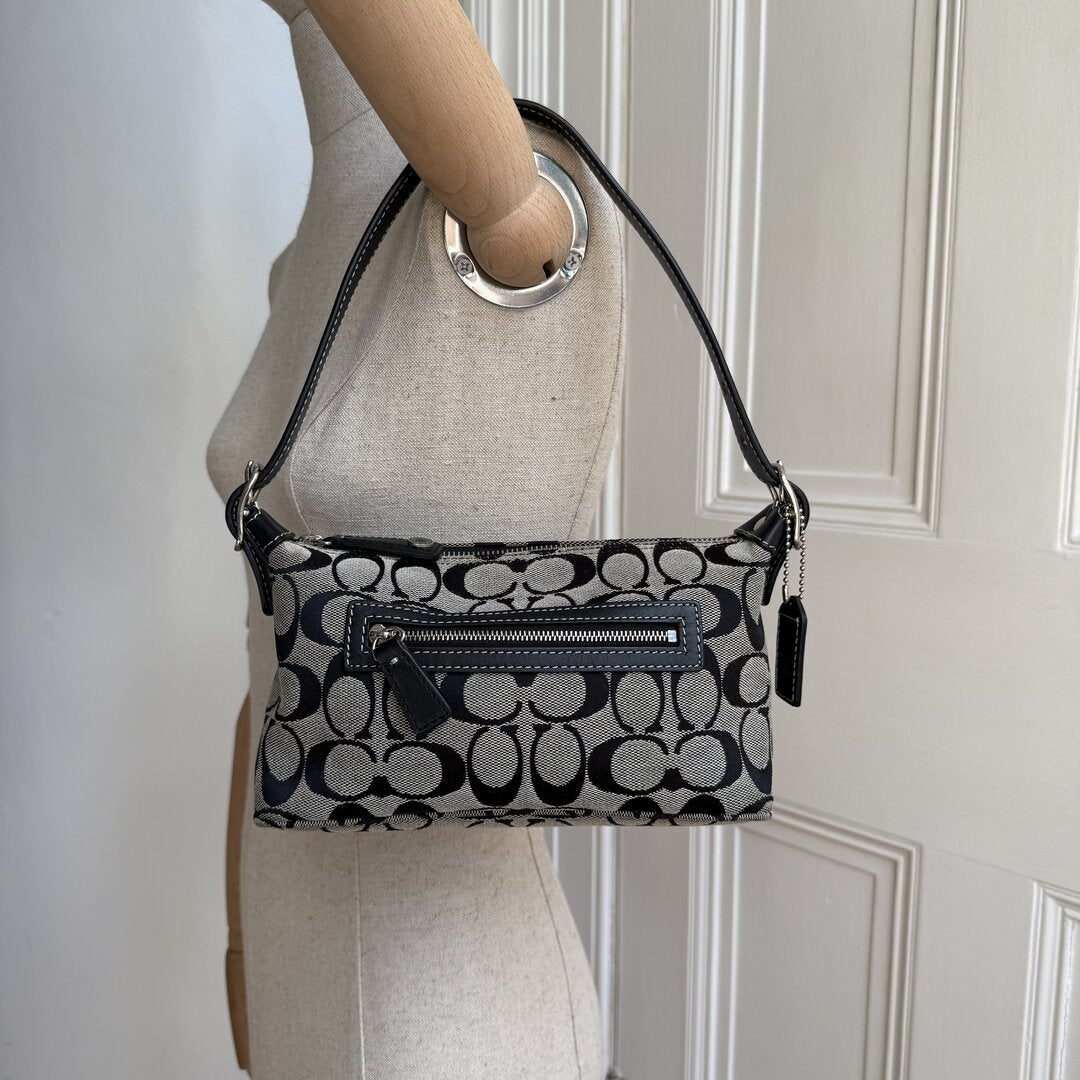 Coach Signature Sufflette Black Mini Shoulder Bag