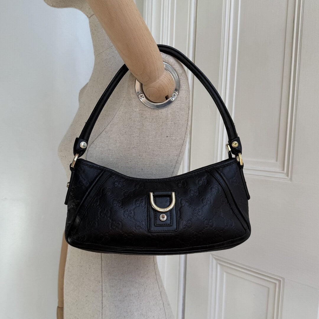 Gucci Guccissima Mini Abbey Black Shoulder Bag