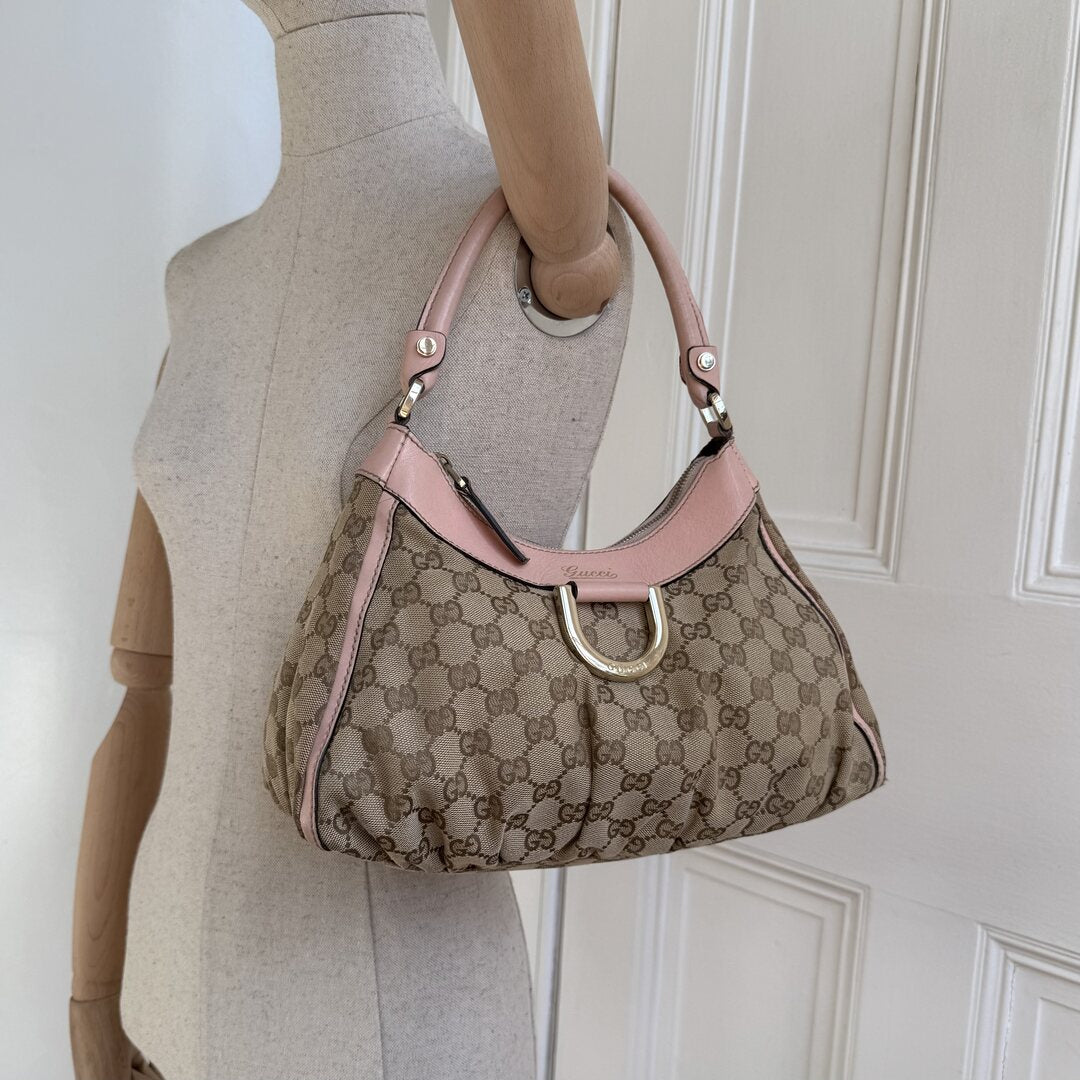 Gucci GG Canvas Abbey Pink Shoulder Bag