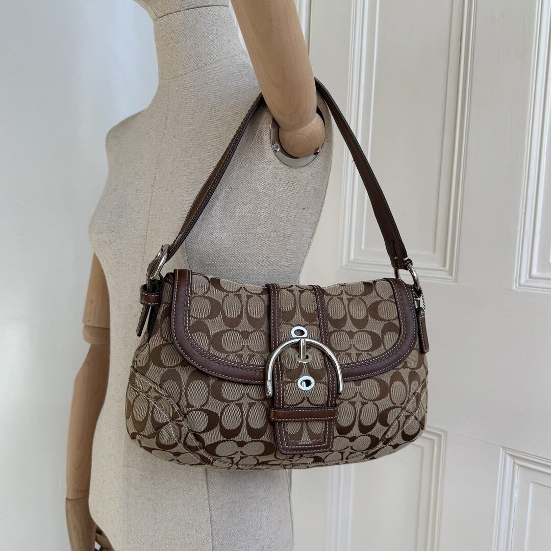 Rare Coach Signature Soho Brown Shoulder Bag