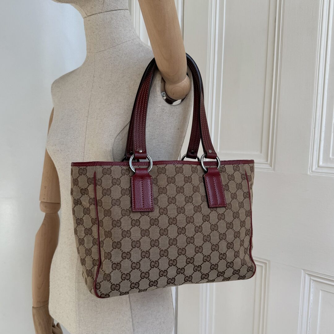 Gucci GG Monogram Canvas Red Tote Bag