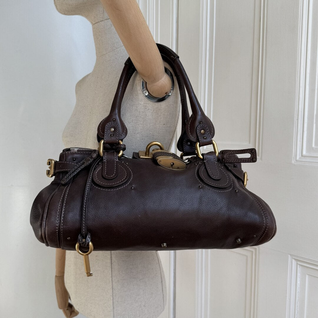 Chloe Paddington Leather Dark Brown Shoulder Bag