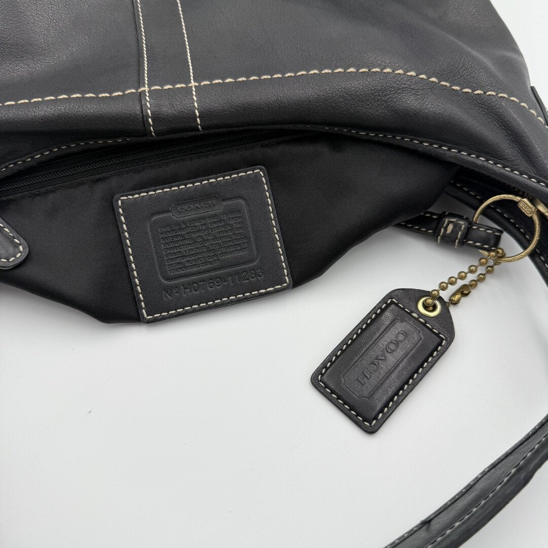 Coach Hobo Leather Black Shoulder Bag