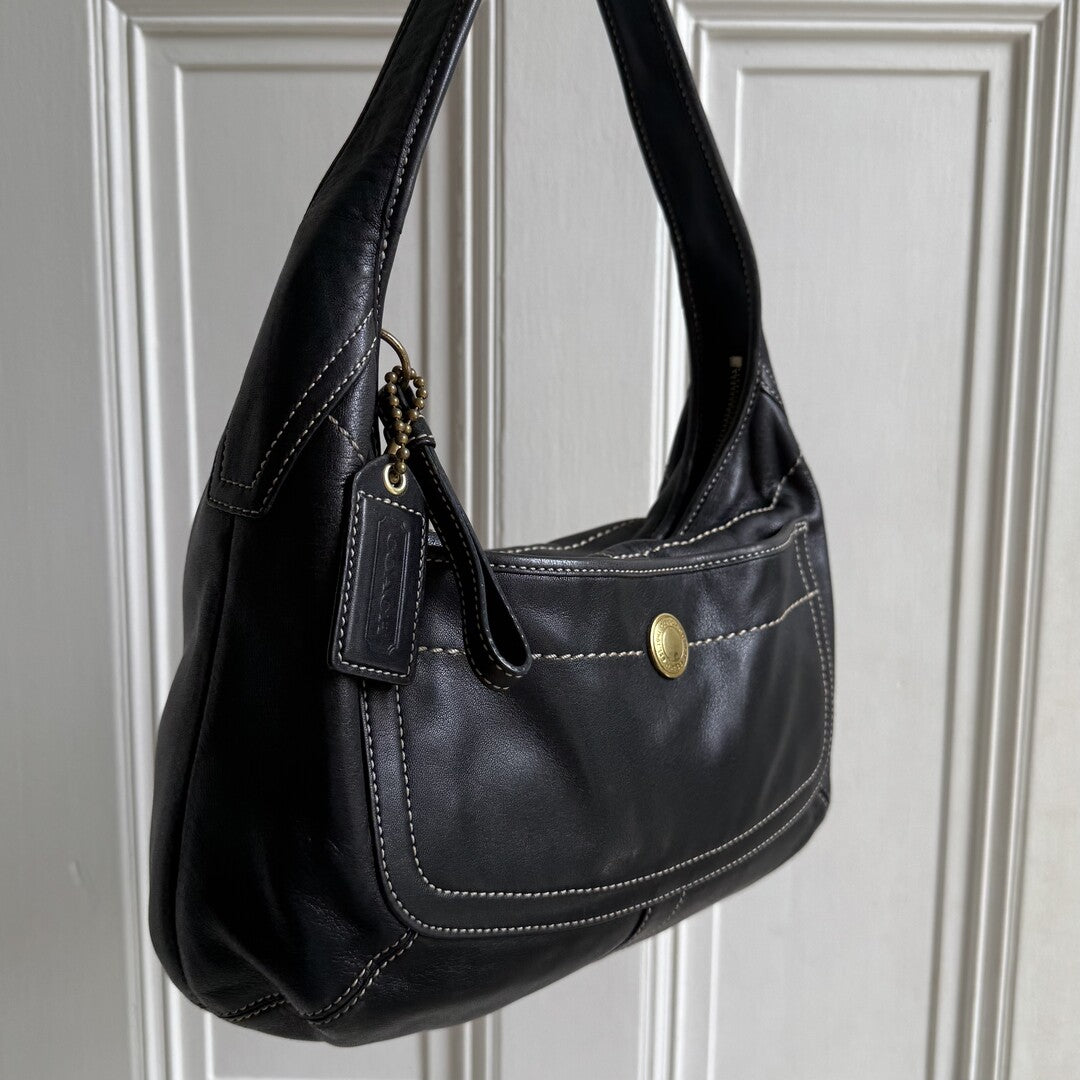 Coach Hobo Leather Black Shoulder Bag