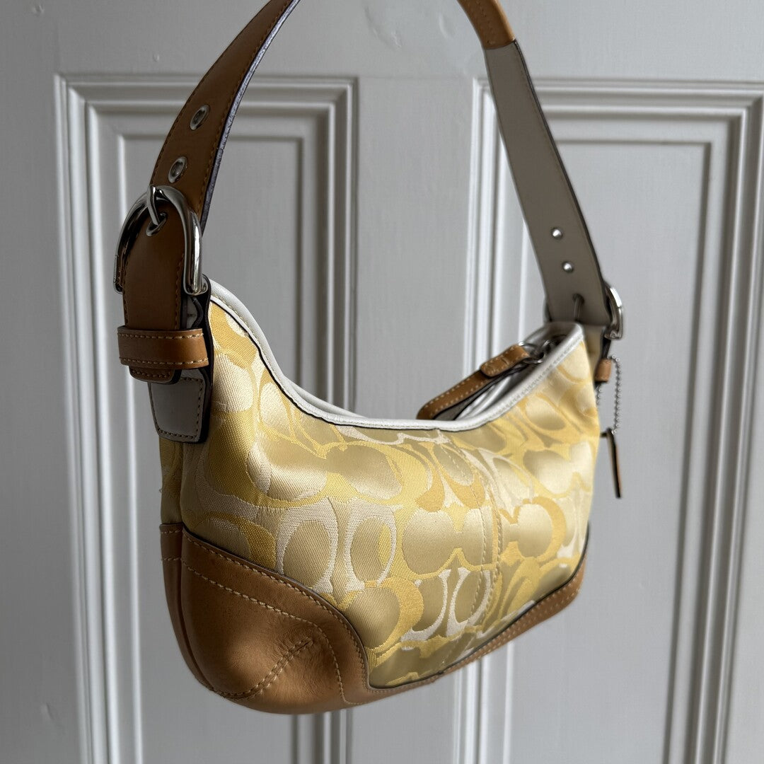 Coach Signature Croissant Yellow Shoulder Bag