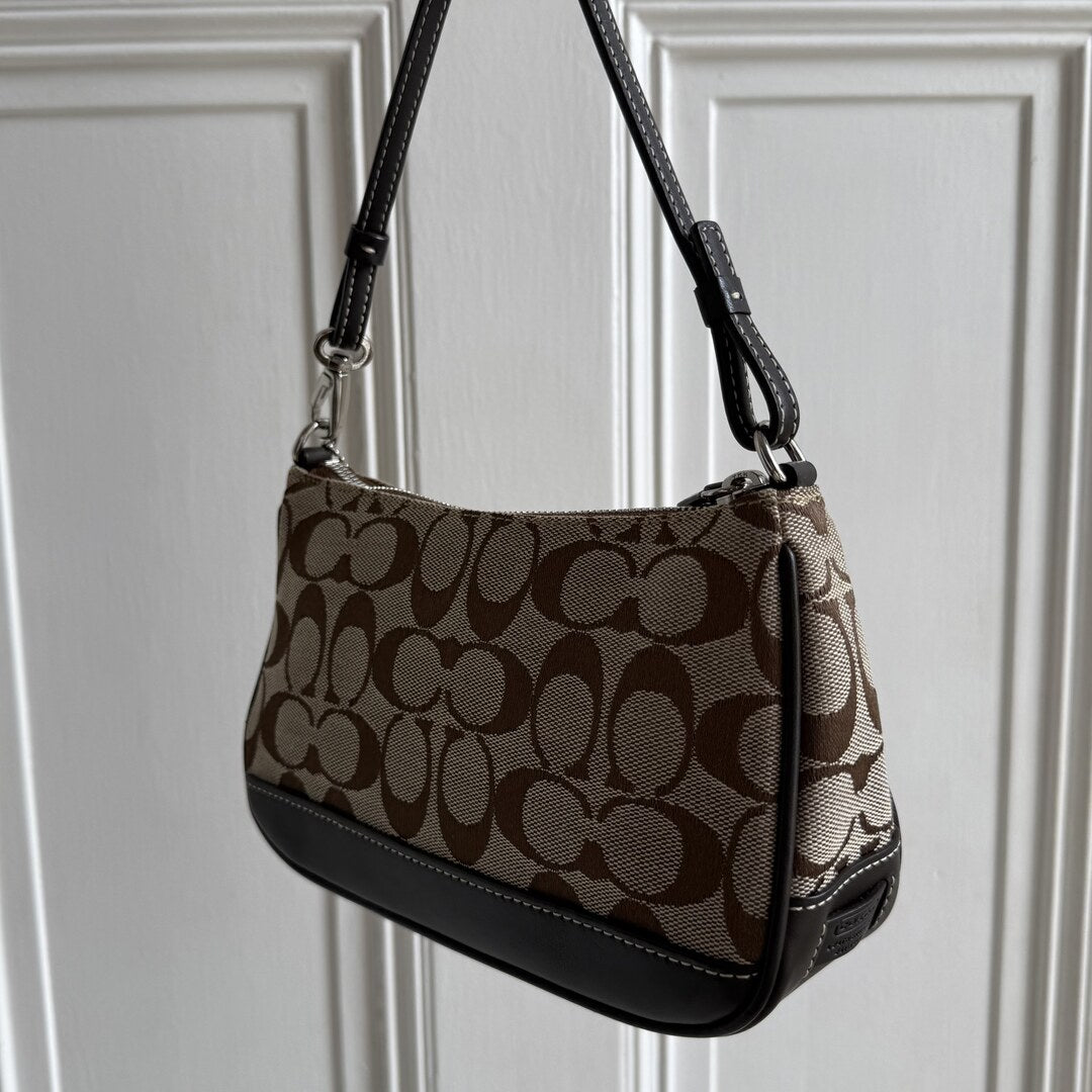 Coach Signature Demi Brown Shoulder Bag