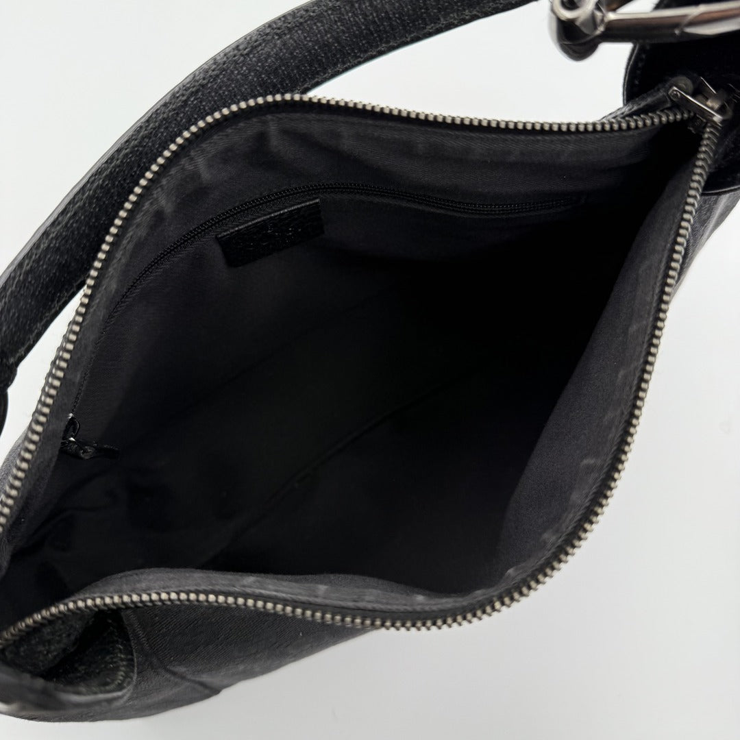 Gucci GG Canvas Black Shoulder Bag