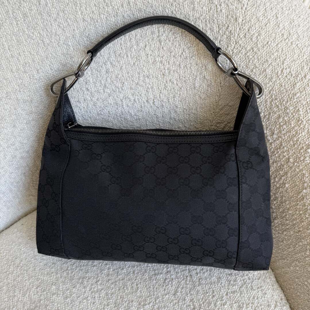 Gucci GG Canvas Black Shoulder Bag