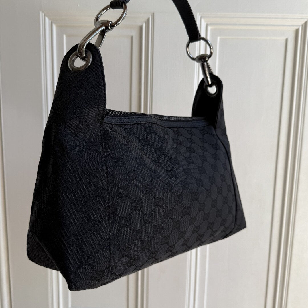 Gucci GG Canvas Black Shoulder Bag