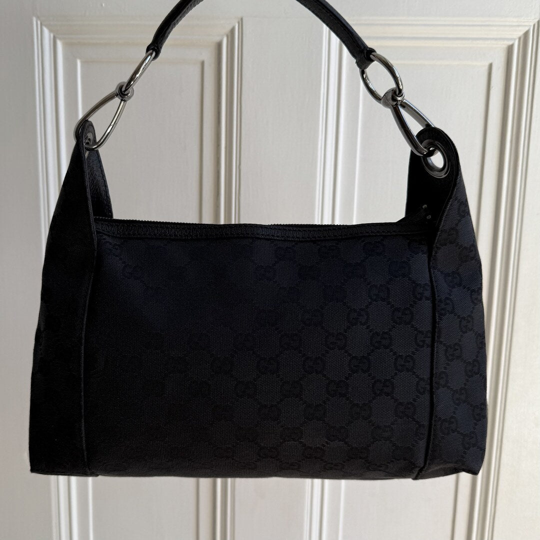 Gucci GG Canvas Black Shoulder Bag