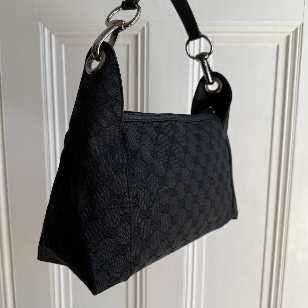 Gucci GG Canvas Black Shoulder Bag