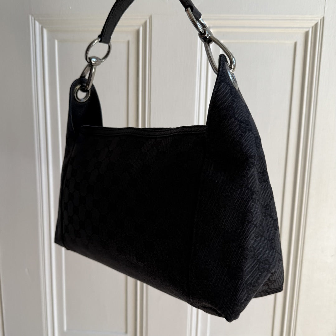 Gucci GG Canvas Black Shoulder Bag