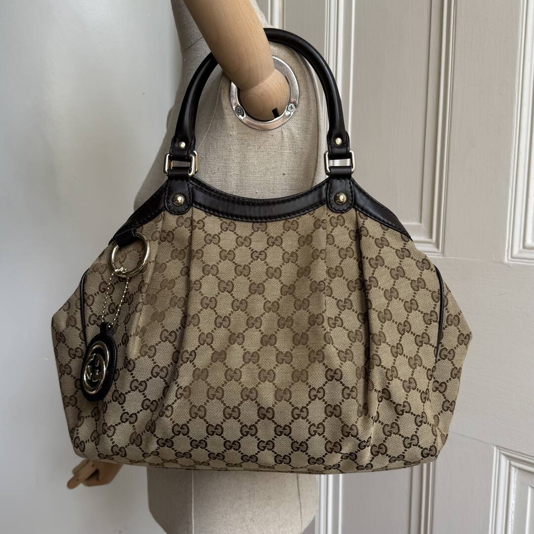 Gucci Monogram Sukey Black Tote Bag