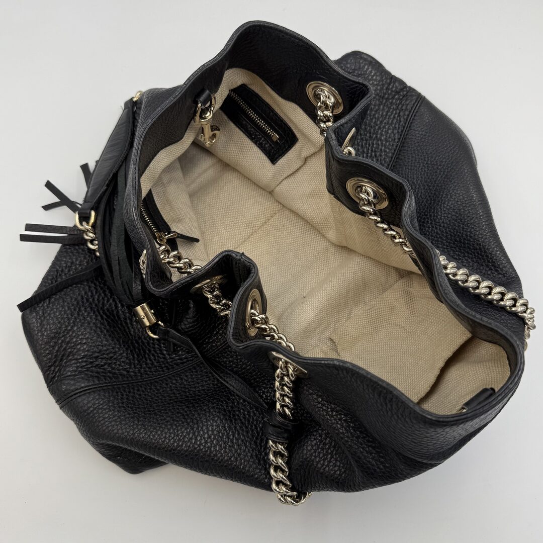 Gucci Soho Chain Leather Black Tote Bag