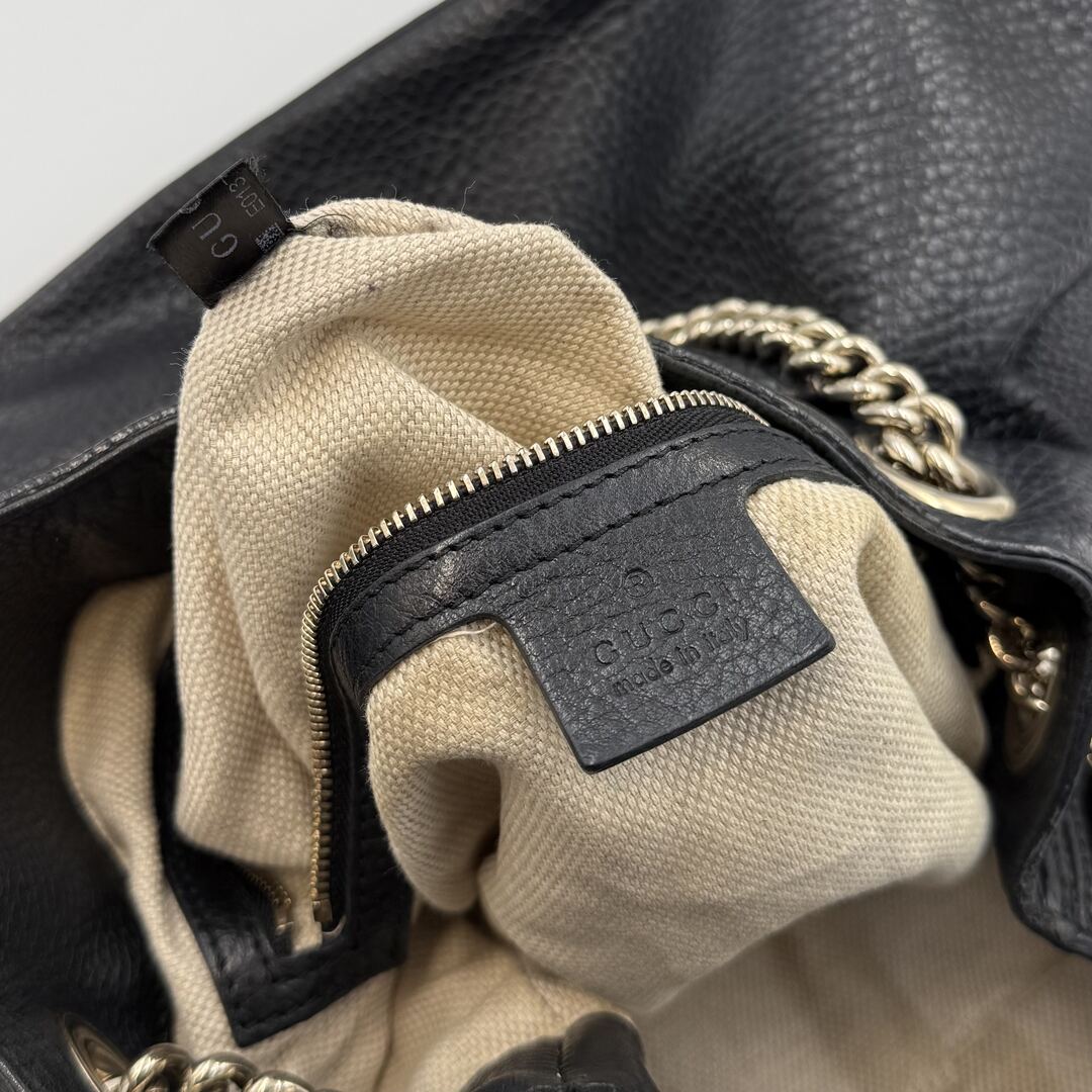 Gucci Soho Chain Leather Black Tote Bag