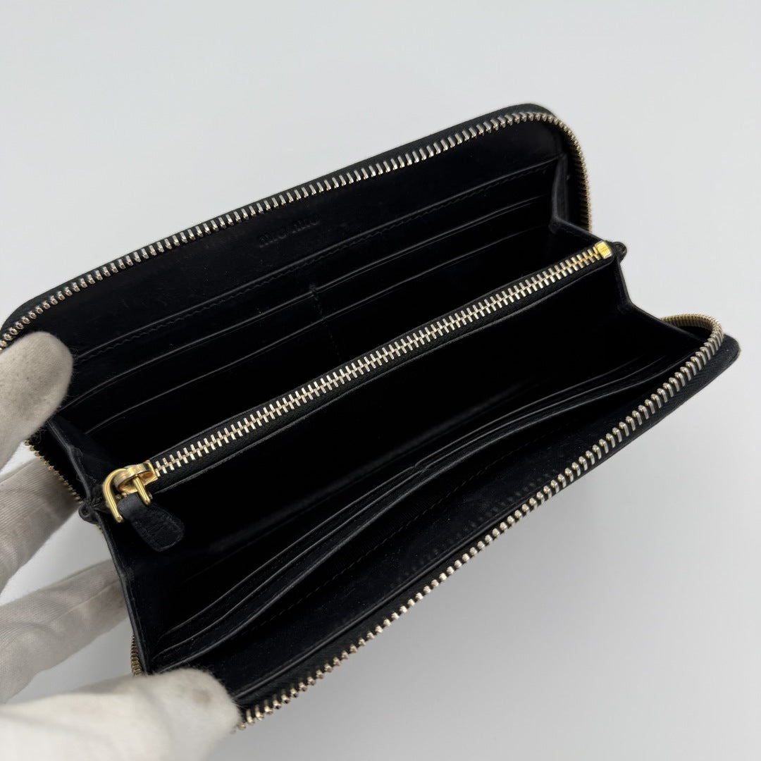 Miu Miu Crocodile Leather Black Wallet