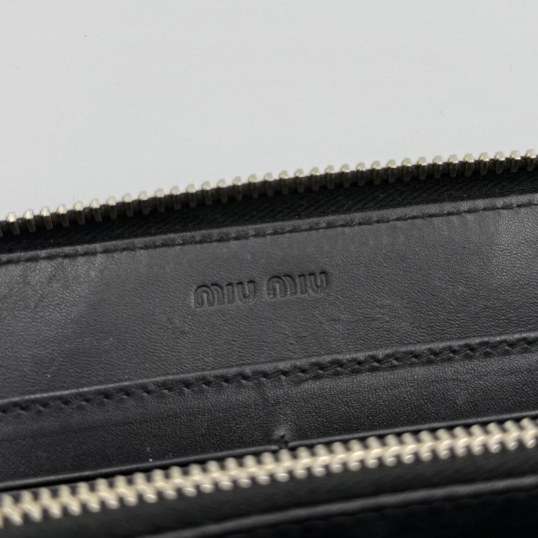 Miu Miu Crocodile Leather Black Wallet