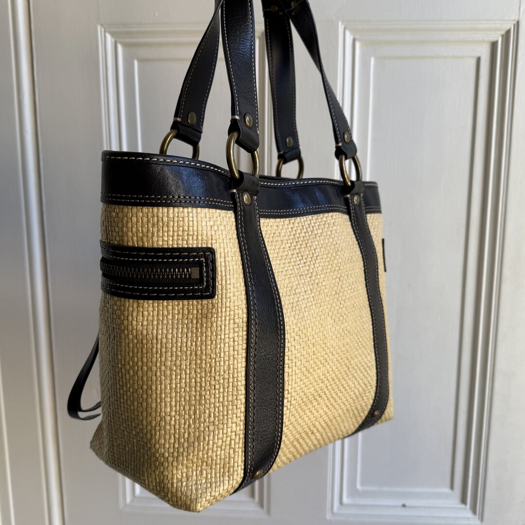 Coach Legacy Straw Black Handbag