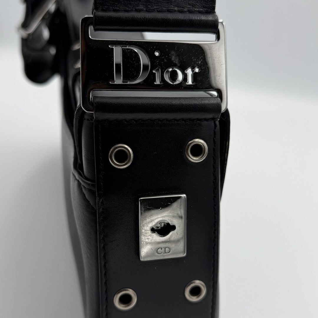Dior Street Chic Columbus Black Leather Shoulder Bag