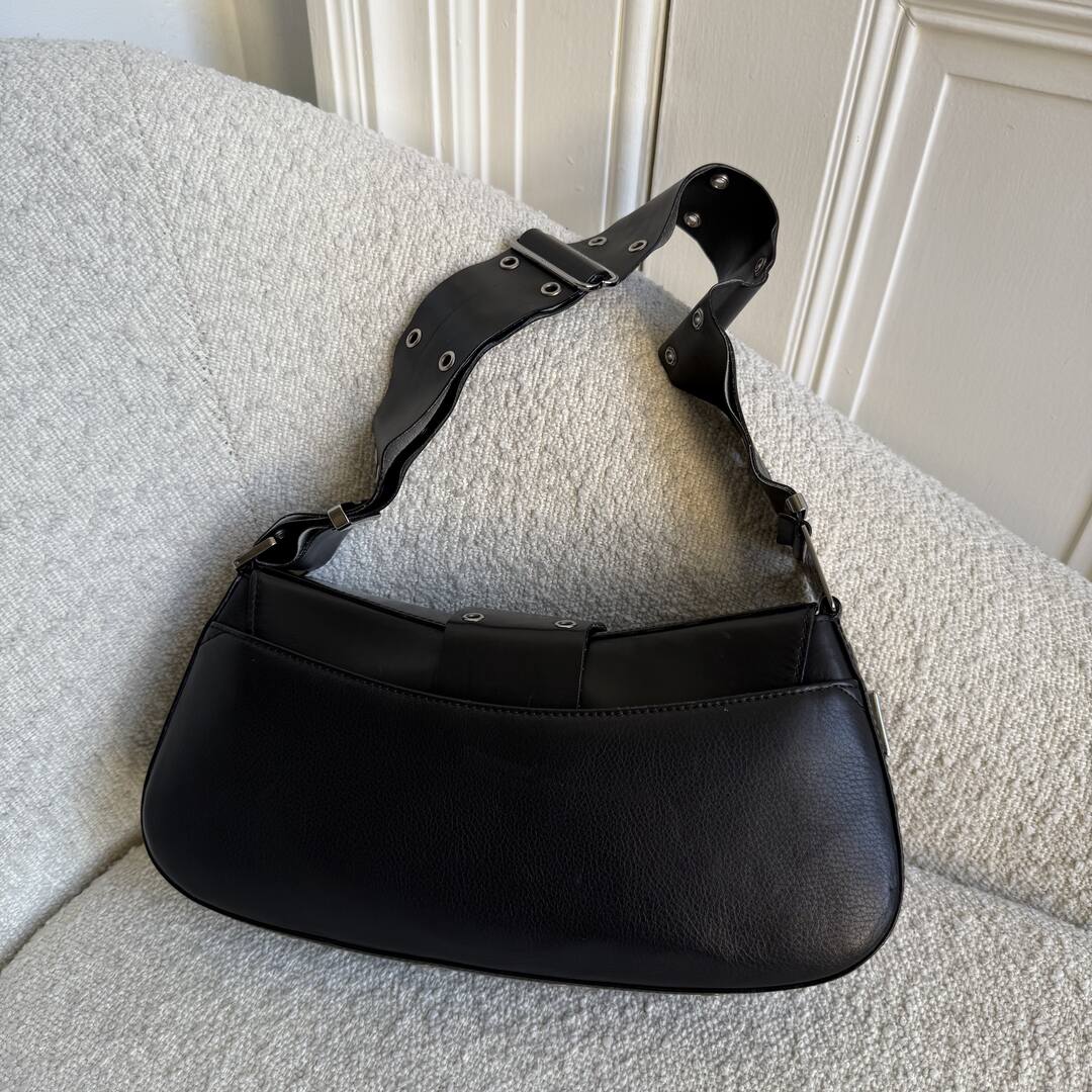 Dior Street Chic Columbus Black Leather Shoulder Bag