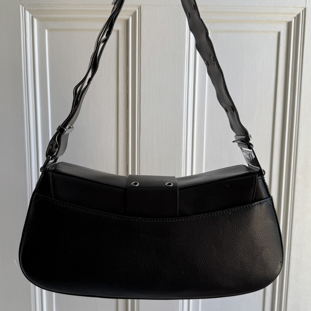 Dior Street Chic Columbus Black Leather Shoulder Bag