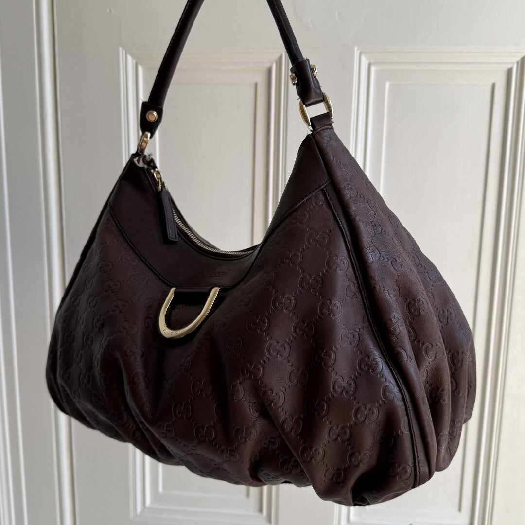 Gucci Guccissima Abbey Brown Shoulder Bag
