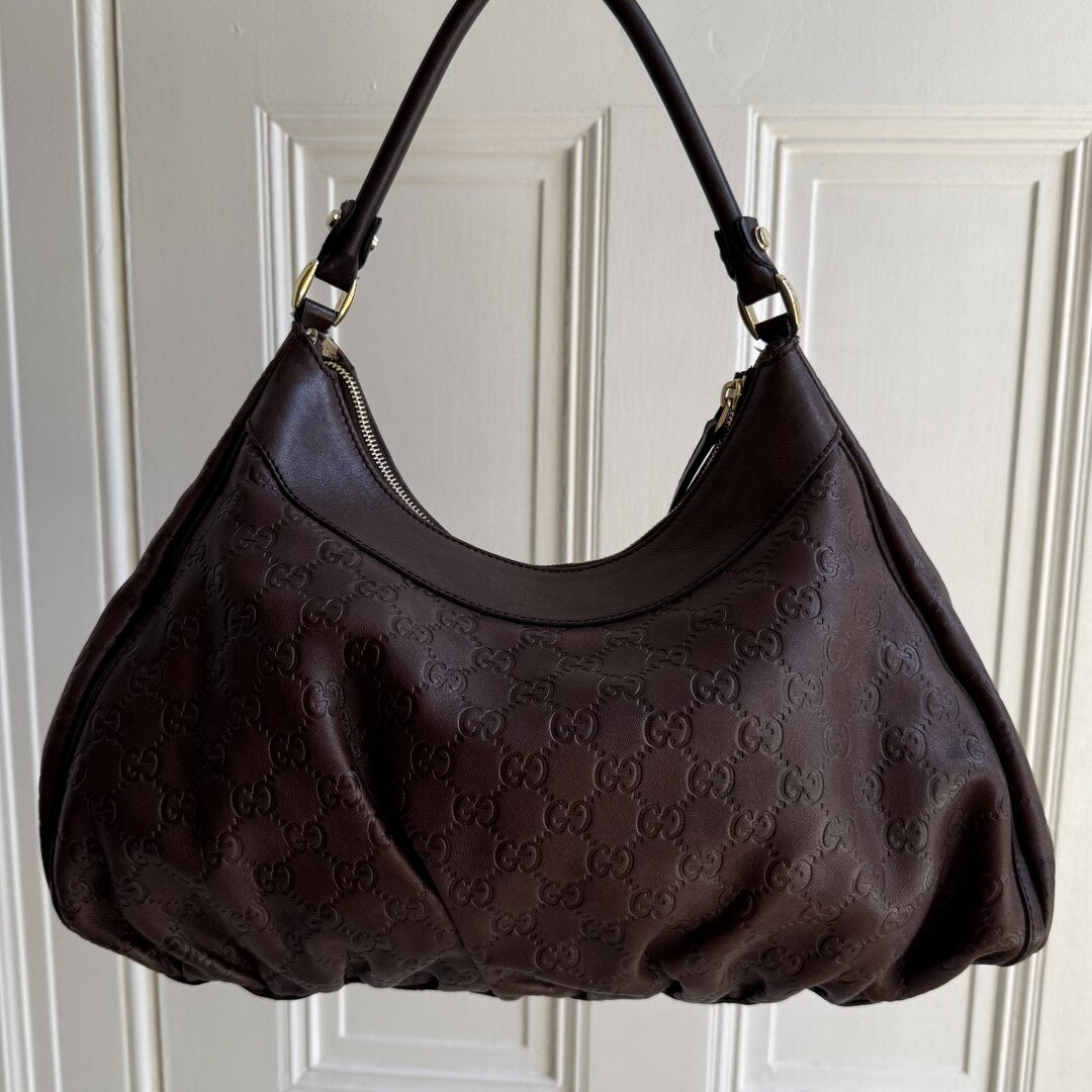 Gucci Guccissima Abbey Brown Shoulder Bag