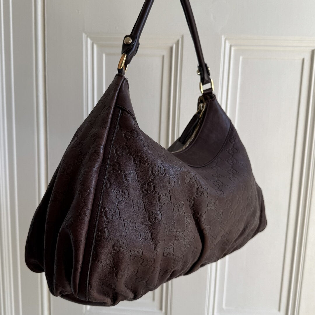 Gucci Guccissima Abbey Brown Shoulder Bag