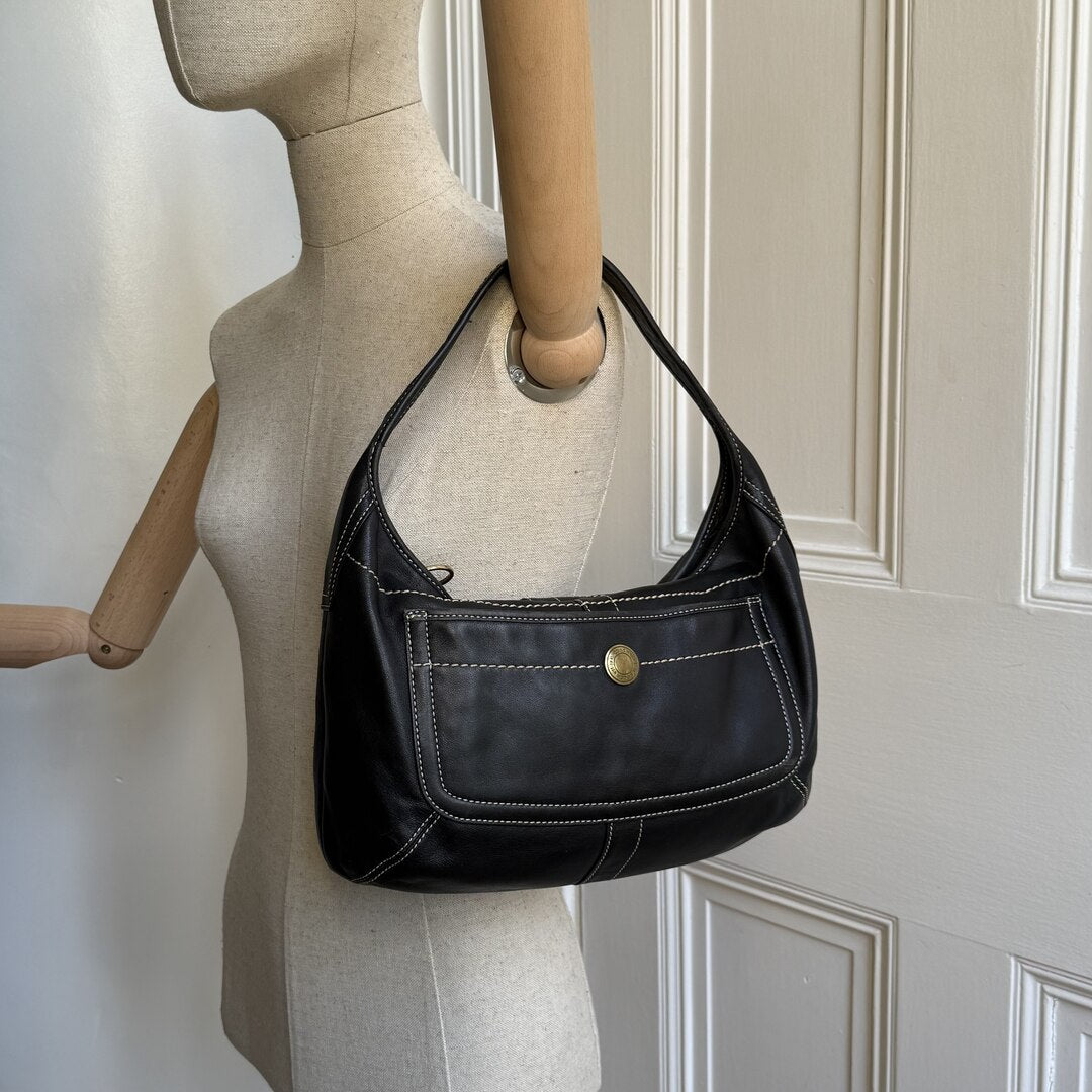 Coach Hobo Leather Black Shoulder Bag