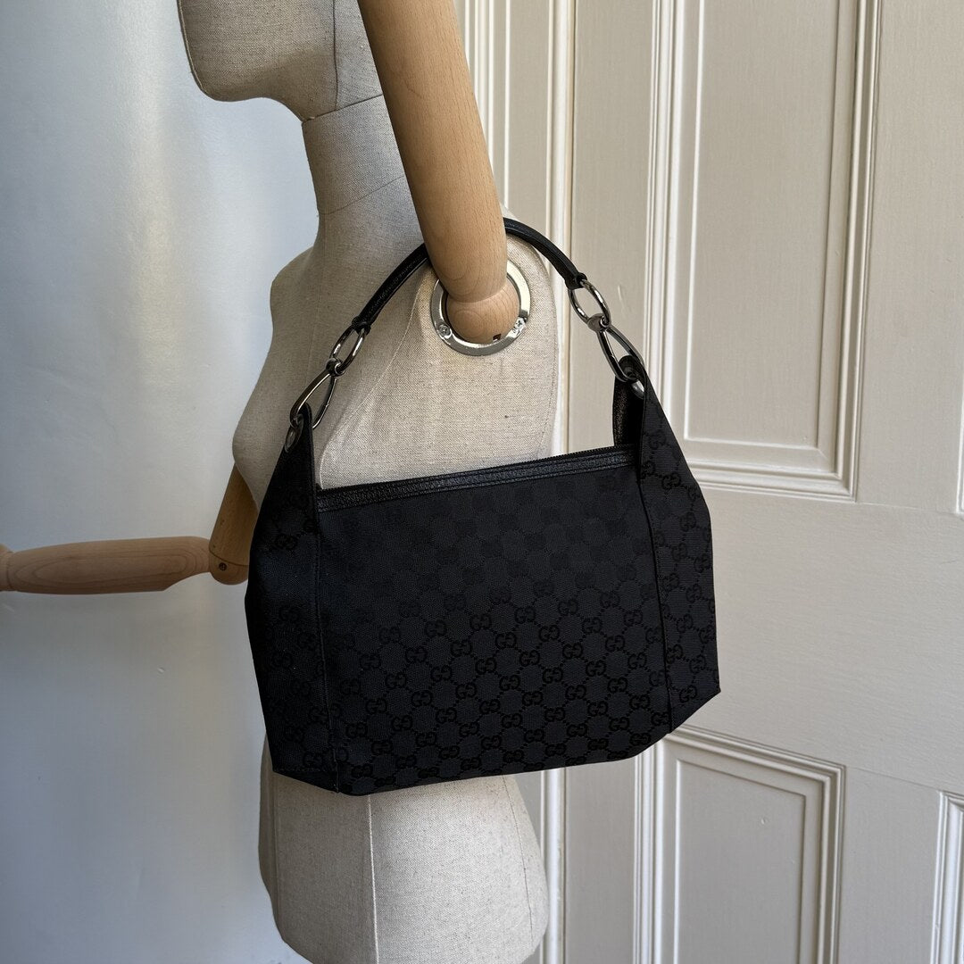 Gucci GG Canvas Black Shoulder Bag
