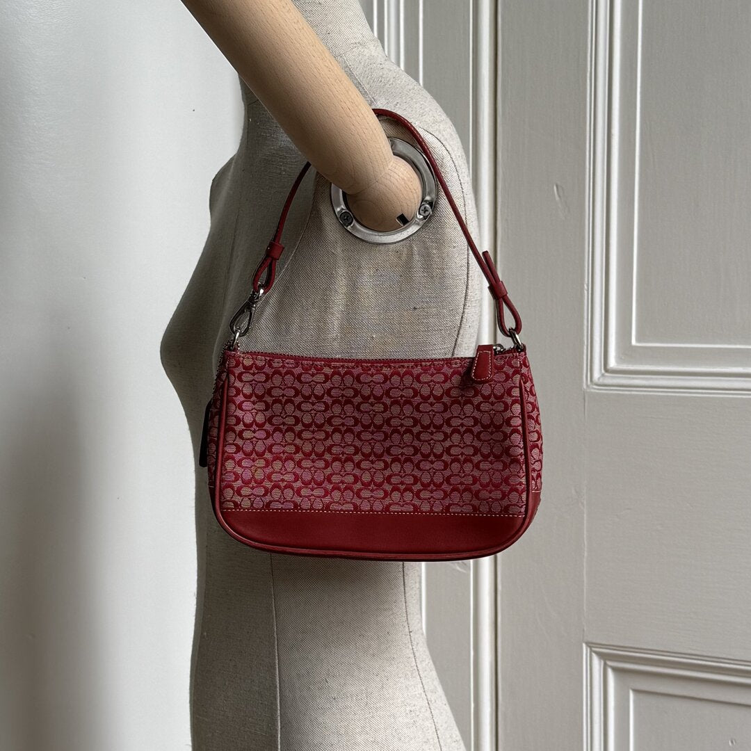 Rare Coach Mini Signature Demi Red Shoulder Bag