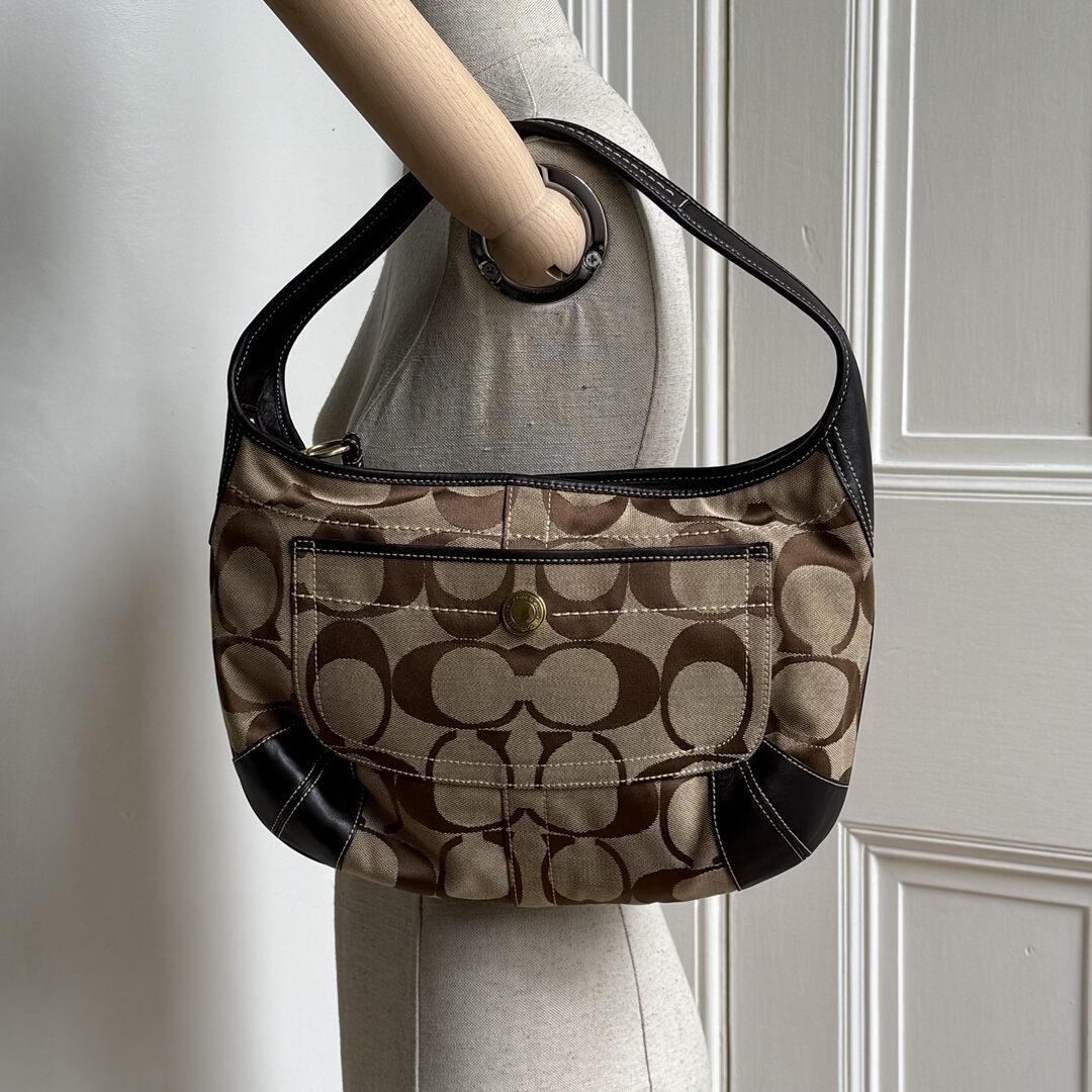 Coach Signature Hobo Brown Shoulder Bag