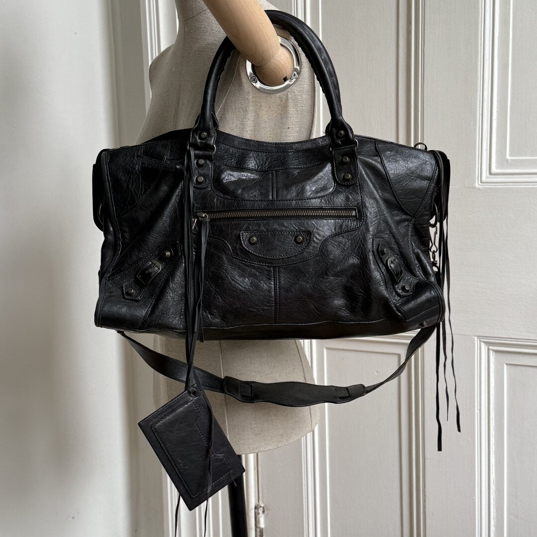 2003 Balenciaga Motocross Classic Back Leather Handbag
