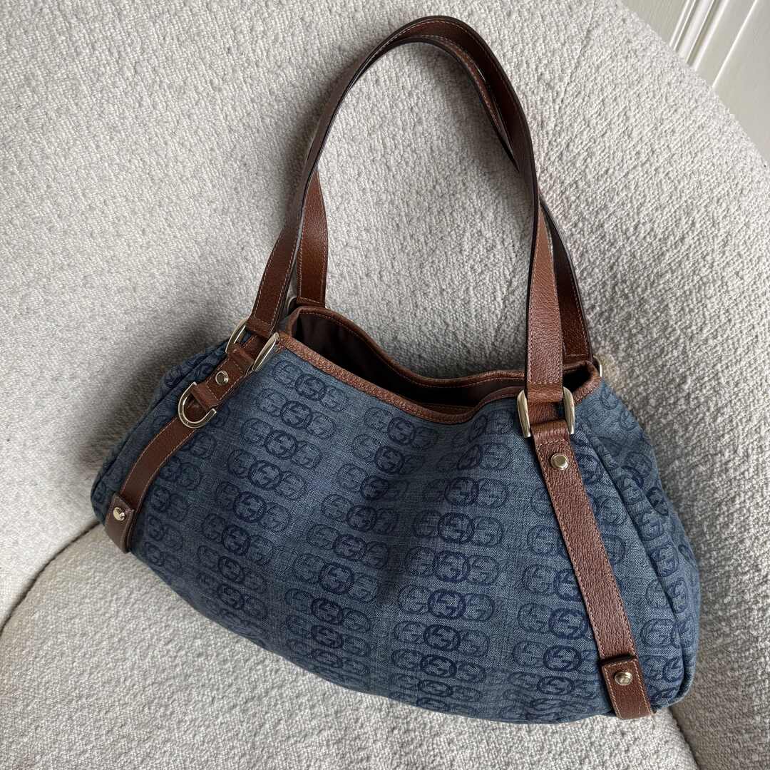 Gucci GG Denim Abbey Tote Bag